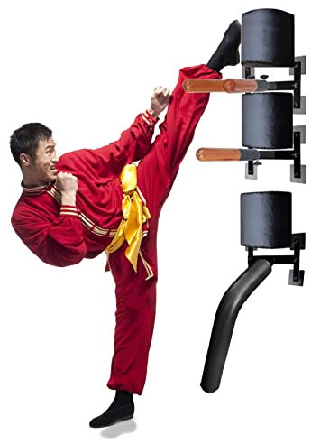 HAUTHE Wing Chun Attrappe Wandmontiertes Wing Chun Dummy-gerät, Wandmontiertes Kung Fu Karate-trainingsgerät, Tragbarer Mannstapel für Freie Kombination, Schnell Montieren