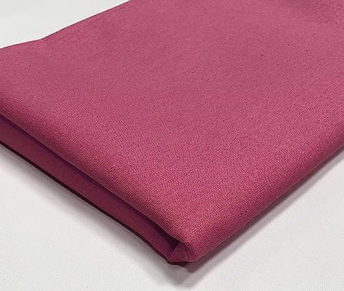 A-Express Tessuto di Cotone - 150 cm di Larghezza per Metro - Tessuto di Viscosa da 150GSM - per Cucito, Abbigliamento, Rivestimenti per Tende, Biancheria, Federa - Mezzo Metro Rosa scuro