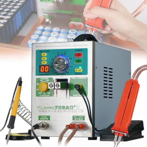ZXSYYDS Saldatrice a Punti a Batteria 709AD, Saldatrice a Punti a Batteria a Impulsi, Saldatrice a Punti a Impulsi LED Automatica Ad Alta Potenza, per Batterie al Litio