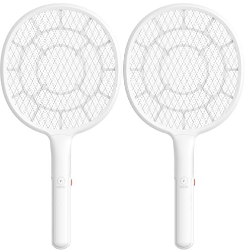 Raqueta Mosquitos electrica, antimosquitos electrico, Mata Moscas | Voltaje Gold Zone, Malla ultradensa de 3 mm, Peso de Manzana, Pilas AA (no Incl.), Interior/Exterior, Puntas Pro Swat, 2 Paquetes