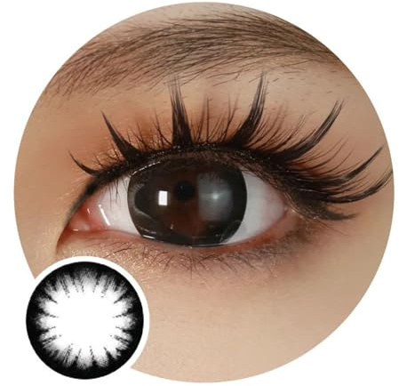 Sehr stark deckende und natürliche Schwarz Kontaktlinsen Silikon COMFORT NEUHEIT farbig black - 1 Paar (2 Stück) - DIA 14.50 - ohne Stärke 0.00 Dioptrien (-1.75 Dioptrien,natürliche Schwarz)