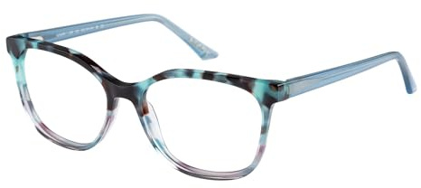Episode Brille mit Sehstärke für Damen optional mit Sonnenbrillentönung oder Blaulichtfilter, Quadratisch, gefertigt aus Acetat (inklusive Brillenetui)