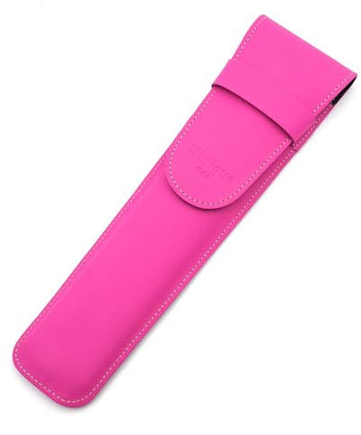 franartPiel - Funda para abanico de 23cm con pasador y solapa - Estuche de cuero para proteger tu ventilador - Hecho a mano en Piel Ubrique (Rosa)