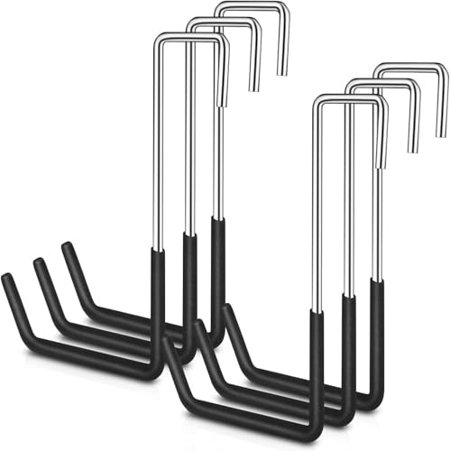 BAIFUMEN Lot de 6 grands crochets robustes en S pour suspendre les outils de jardin, les vélos pour mur, garage, échelle, crochets muraux robustes