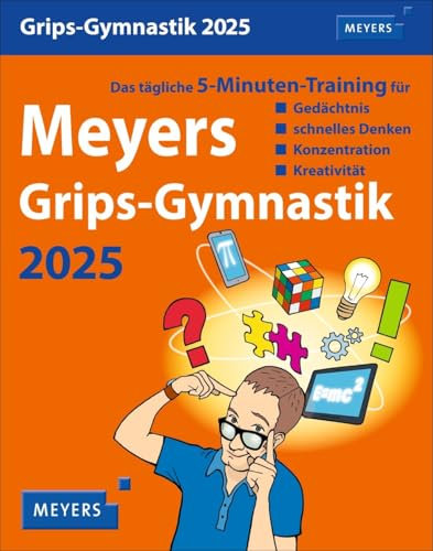 Meyers Grips-Gymnastik - Kalender 2025 - Harenberg-Verlag - Wissenkalender - Tagesabreißkalender mit Training für die grauen Zellen - 11 cm x 14 cm