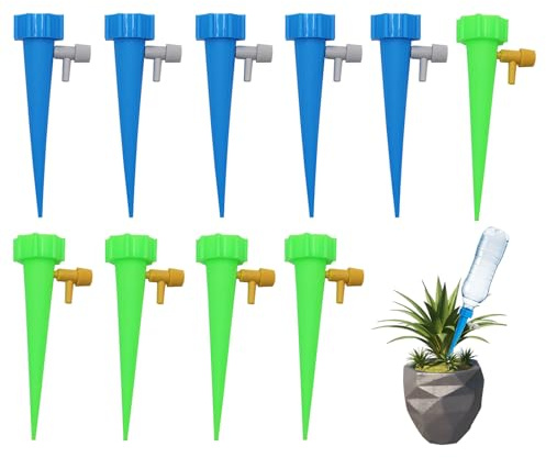 DHWEKU Irrigazione Automatica per Vasi,10pcs Irrigazione a Goccia Automatica, Adatto a Tutte Le Bottiglie, per Piante da Interno ed Esterno
