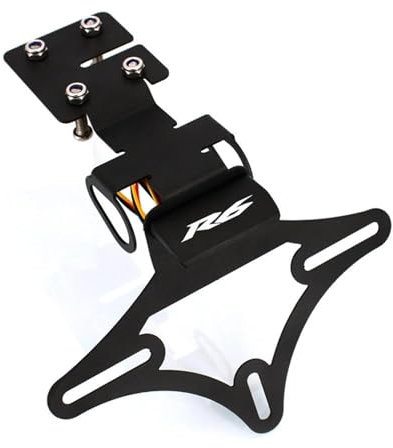 LYBH Kennzeichenhalter Für Motorräder, Halterung Für Rücklicht, Kennzeichenhalter, Feste Halterung Für Yamaha YZF R6 YZF-R6 YZFR6 2017 2018 2019 2020 + Kennzeichenhalterung(Farbe 1)