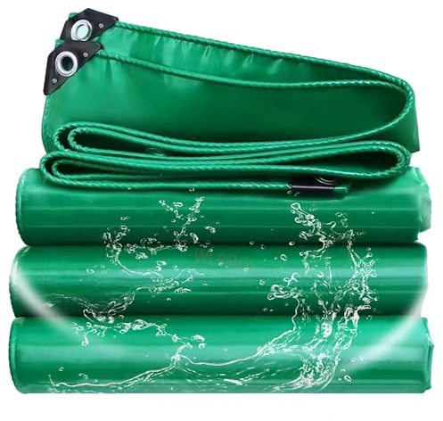 WLRHGl Telone Telo Rinforzato con Occhielli, 6 x 12 m Teloni Impermeabile per Mobili da Giardino Piscina, Auto Camion WLR010, Verde