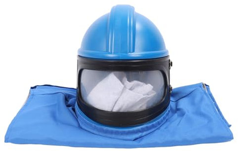 Casco per sabbiatura con tuta per sabbiatrice, maschera per saldatura a pieno facciale, attrezzatura antipolvere, tuta per sabbiatura leggera senza maniche