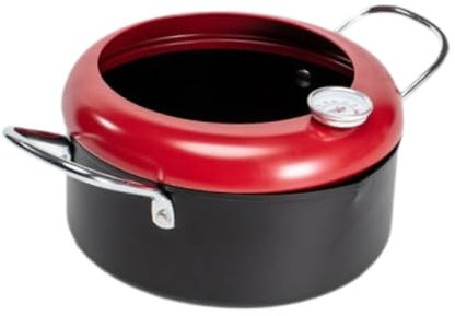 perfk Olla freidora profunda Olla de cocina portátil Olla antiadherente para sopa Olla para freír pollo Olla para aros de cebolla Carne Pollo