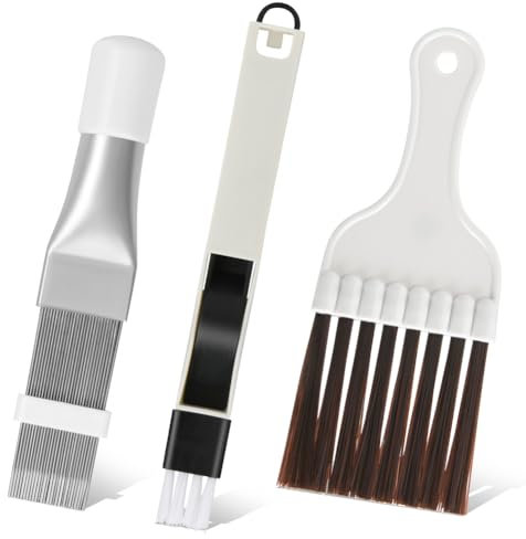 Flintronic 3PCS Air Conditioner Condenser Fin Cleaning Brush, Stainless Steel Air Conditioning Comb, Coil Condenser Brushes Kit for Evaporator, Refrigerator, Heat Pump Dryer, Kitchen Small Appliances