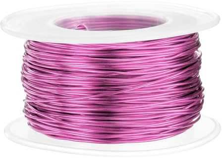 QUARKZMAN Fil de Bricolage en Alliage d'Aluminium, 20 GAUGE 0.8mm Diamètre x 30m Longueur Fil Aluminium de Calibre Souple Loisir Creatif pour Création de Bijoux, Fabrication, Rose Foncé