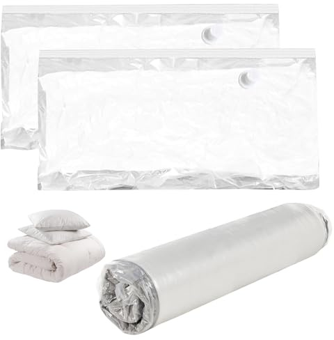 2 Pièces Grand Sac de Rangement Sous Vide 100 x 220 cm pour Matelas – Étanche, Réutilisable et Hermétique, Réduction Jusqu’à 80 % du Volume – Idéal pour Déménagement et Stockage
