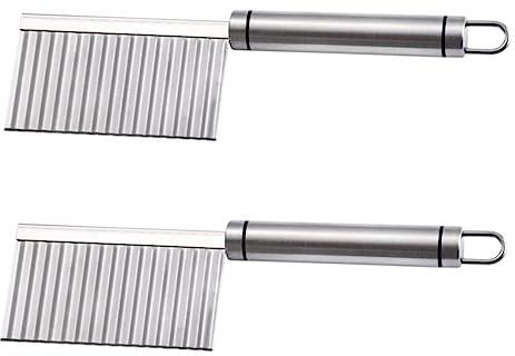 LAPYAPPE 2stücke Teiliges Wellenmesser Aus Edelstahl Wellenschneider Für Kartoffeln Gemüse Und Obst Vielseitig Einsetzbar Für Kreative Und Ansprechende Gerichte Langlebig Und Sicher Der