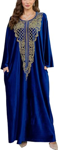 YouKD Broderad kaftan klänning boho strand bikini täcka upp rock plus size myskläder för kvinnor, C Färg 4, One Size