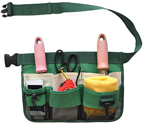 Fdit Heavy Duty Gardening Tool Belt for Women & Men, Oxford Cloth Utility Belt with, 7 Pockets Adjustable Waist Bag for Gardeners, Florists (Assorted Color)