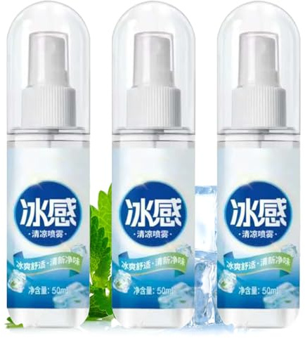 Genérico Spray Corporal Refrescante Instantáneo - Pack de 3 N-eblina Fresca de Larga Duración - Enfriamiento Rápido para Deportes, Camping & Senderismo - Perfecto para Mujeres, Hombres & Niños