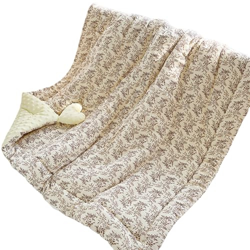 Ldabrye Manta suave para bebé con forro de puntos, cobija cómoda y esencial para una comodidad relajante