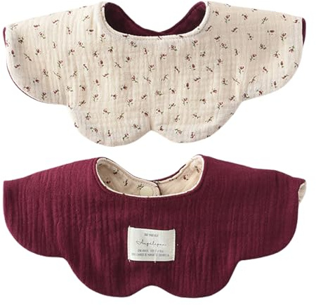 Avejjbaey Doppelzweck Sabbert Lätzchen Baumwolle Absorption Speichelhandtuch Atmungsaktives Baby Pflege Bib Blumenmuster 360 Grad Wrap Weiche Neckerchief