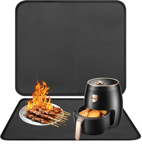 Tappetino Resistente al Calore per Friggitrice ad Aria, Tappetini in Silicone Ignifugo per Piani di Lavoro da Cucina, Protezione per Piani di Lavoro, Antiscivolo e Impermeabile (45x35 CM)