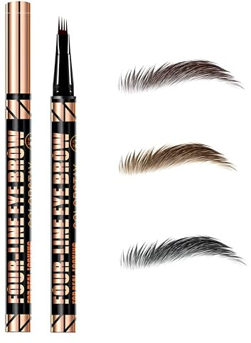 Crayon à sourcils avec 4 pointes microfourchues, Imperméable Durée et Résistant aux Taches, Cosmétique pour femme, Fourche à croquis fin, Maquillage Effet Poil à Poil Naturel-03
