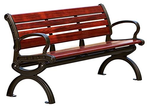 Gartenbank für den Außenbereich, wetterbeständiger Aluminiumguss, Loungesessel für Terrasse, Park, Hof, Veranda, Rasen, Schule, Krankenhaus, Geschäft mit Rückenlehne