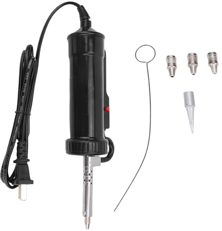 Hilitand 40W Automatic Solder Sucker, Electric Vacuum Desoldering Pump with 3 Nozzles for Electronics Repair, Circuit Board Component Removal (US Plug)