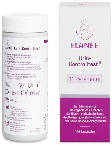 ELANEE Urin-Kontrolltest 11 Parameter, 100 Teststreifen zur Urinanalyse