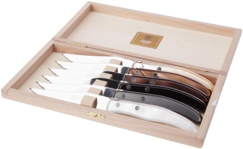 Claude Dozorme 2.13.001.20 - Cofanetto in Legno di faggio contenente 6 coltelli con Manico in Legno, Colore: Grigio/Marrone