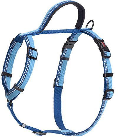 HALTI Walking Harness, Size Large, Blue, Best Lightweight Dog Harness with Handle, Reflective & Adjustable, Ideal for Puppy Walks, For Small, Medium & Large Dogs