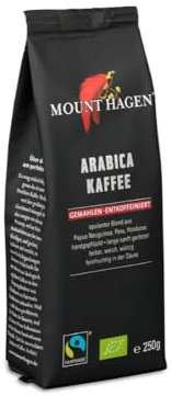 Mount Hagen Bio FT Naturland Röstkaffee Arabica, 250g gemahlen, entkoffeiniert