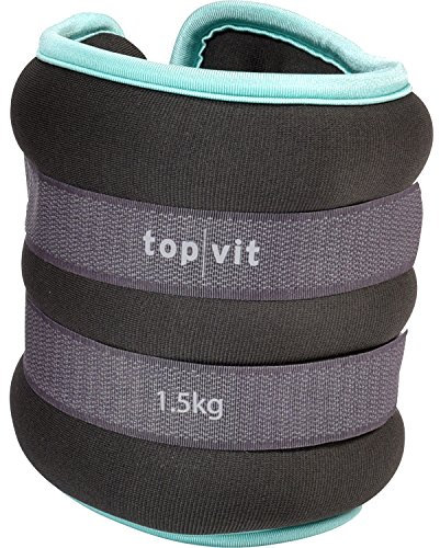 top|vit® 2er Set Gewichtsmanschetten I Laufgewichte für Hände und Füße I 2 x 1,5 kg (türkis)