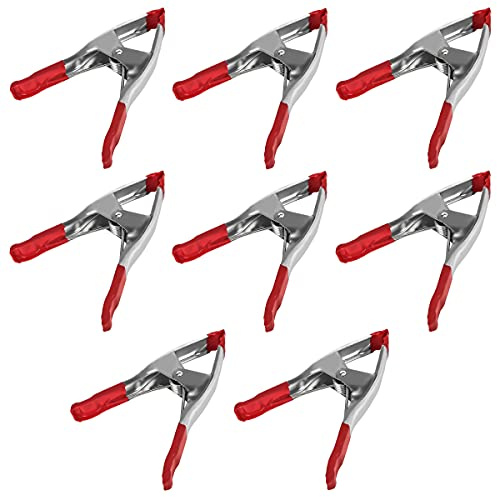 FactorDuty Set of 8-9-Inch Metal Spring Clamp with Red Tip