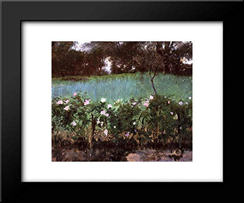 Landscape With Rose Trellis 24x20 Framed Art Print by John Singer Sargent