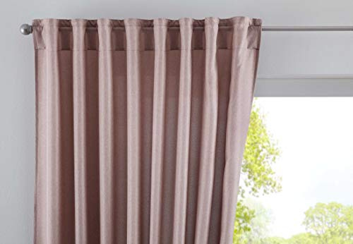 Vorhang Verdeckte Schlaufen Cationic »JENA« HxB 225x140 cm Taupe Blickdicht Leinen Optik Gardine Meliert Gardinenband mit Raffhalter, 2019037