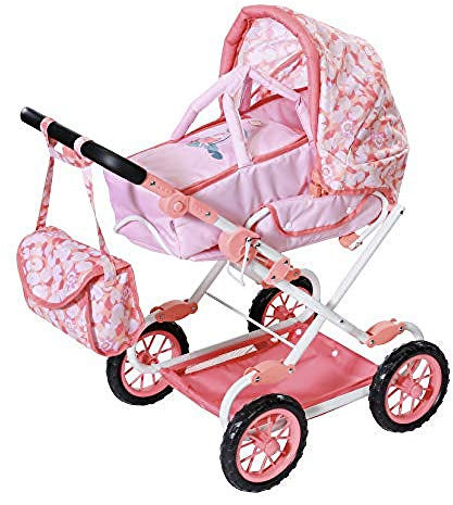 Baby Annabell Deluxe Kinderwagen für 43cm Puppe - Leicht für Kleine Hände, Kreatives Spiel fördert Empathie & Soziale Fähigkeiten, für Kleinkinder ab 3 Jahren - Inklusive Wickeltasche & Einkaufskorb