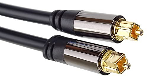 PremiumCord Cavo audio ottico Toslink - 3 m, diametro esterno: 6 mm, spina Toslink Plug-on, cavo digitale per impianto stereo HiFi Soundable TV, HQ Audio, colore: nero, argento, oro