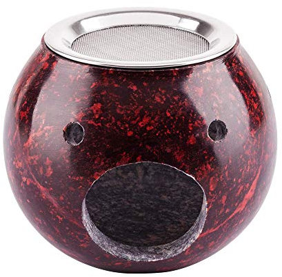 Weihrauchbrenner Windlicht Softstone Nando in Rot, H: 11 cm, Ø 13,5 cm, inkl. Edelstahlsieb Ø 9 cm Fair Trade Deko Duft