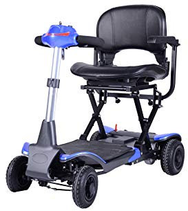 EasyLife Remote Folding Mobility Scooter - 12 Month Warranty - Ultra-Lightweight & Dual Lithium Batteries, Unparalleled Mileage (Blue)