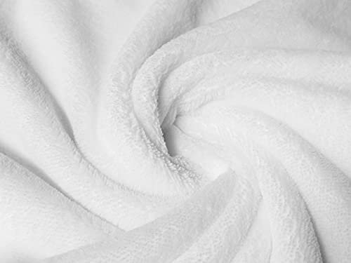 Bamboo Terry Towelling Fabric Material White, 1Mtr - 150cm x 100cm