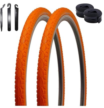 2 x Kenda K-935 Fahrradreifen Fahrradmantel Orange 40-622 (28 x 1,5) + 2 x Schläuche AV inkl. Reifenheber