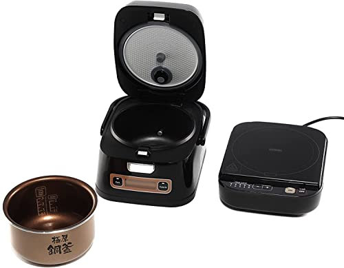 Woozoo, Cuiseur à riz à induction 2-en-1 avec plaque de cuisson, 800W, 8 modes de cuisson, Fonction d'aide de la mesure de l'eau, calcul des calories, Pour riz et céréales - Rice Cooker RC-ID31 - Noir