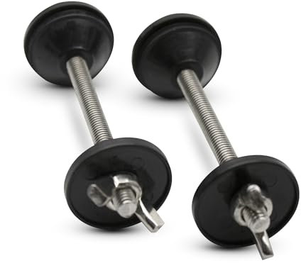 DOJA Barcelona | Tornillos Cisterna WC | Pack 2 | Cisterna Universal | Kit: Espárrago M6x100 + Goma Cónica+Arandela Plana+Tuerca Mariposa | Acero Inoxidable | Junta WC | Para Fijacion de Cisterna