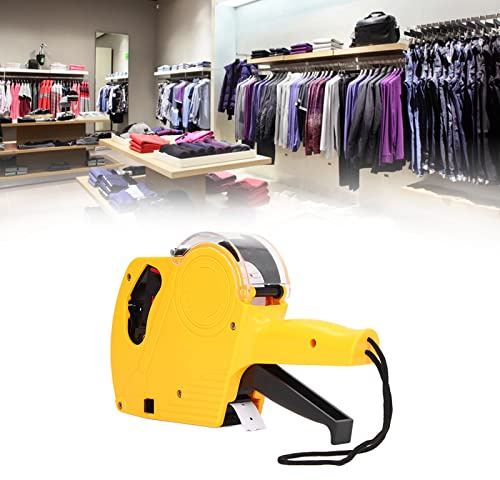 Price Gun 8 Digits Pricing Gun Kit, Manual Labeling Machine 8 Digits Price Tag Gun with Cartridge Portable Price Marking Tool (Yellow)