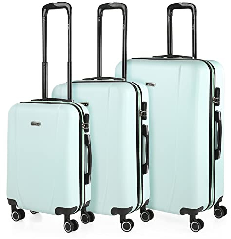 Juego Maletas De Viaje rígidas trolley con Candado de Combinacion TSA y 4 D