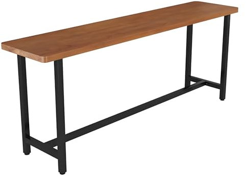 YVYKFZD Langer Bartisch, Stehtisch aus Massivholz mit Metallbockfuß, Rechteckiger Esstisch, Industrieller Bistrotisch Frühstückstisch, nur Tisch(160x60x105cm/62.9x23.6x41.3)