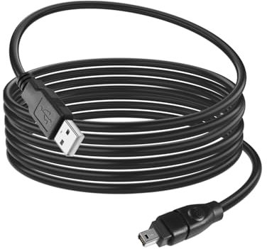 HATMINI Cavo adattatore Firewire da 4 pin a USB da 1,8 m, USB 2.0 A maschio Firewire IEEE 1394 Cavo convertitore a 4 pin per stampante, scanner, fotocamera digitale, disco rigido