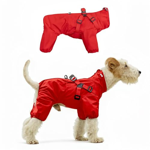 Maqilo Hunde-Regenmantel, Rot, Größe L