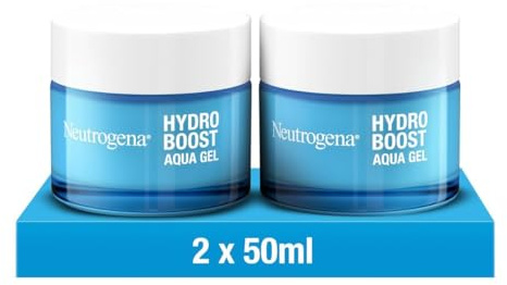Neutrogena Hydro Boost Aqua Gel, schnell einziehendes Gesichtsgel, 2 x50 ml | Feuchtigkeitsspendende Gesichtscreme mit Hyaluronsäure, Aminosäuren & Elektrolyten, für normale und Mischhaut