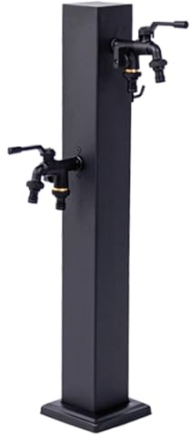 WNYAILLL Fontana a Colonna da Giardino, Colonna del Rubinetto da Giardino in Acciaio Inossidabile 304, Fontanella a Colonna con Rubinetto Acqua, Rubinetto da Esterno(Black B,85cm/33.5in)